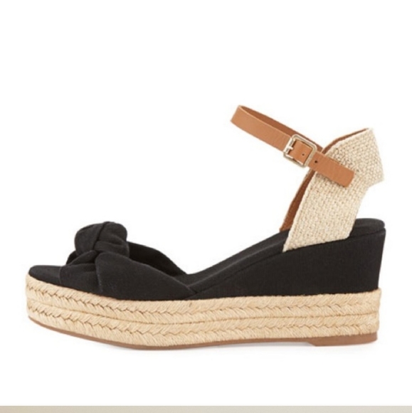 Tory Burch Shoes - Tory Burch black espadrille wedges size 9